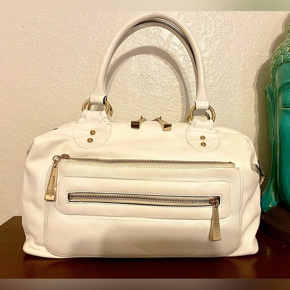 CROMIA Pure White Leather BAG PURSE SATCHEL - Brand NEW - GORGEOUS *TAKE A LOOK* - Picture 3 of 16